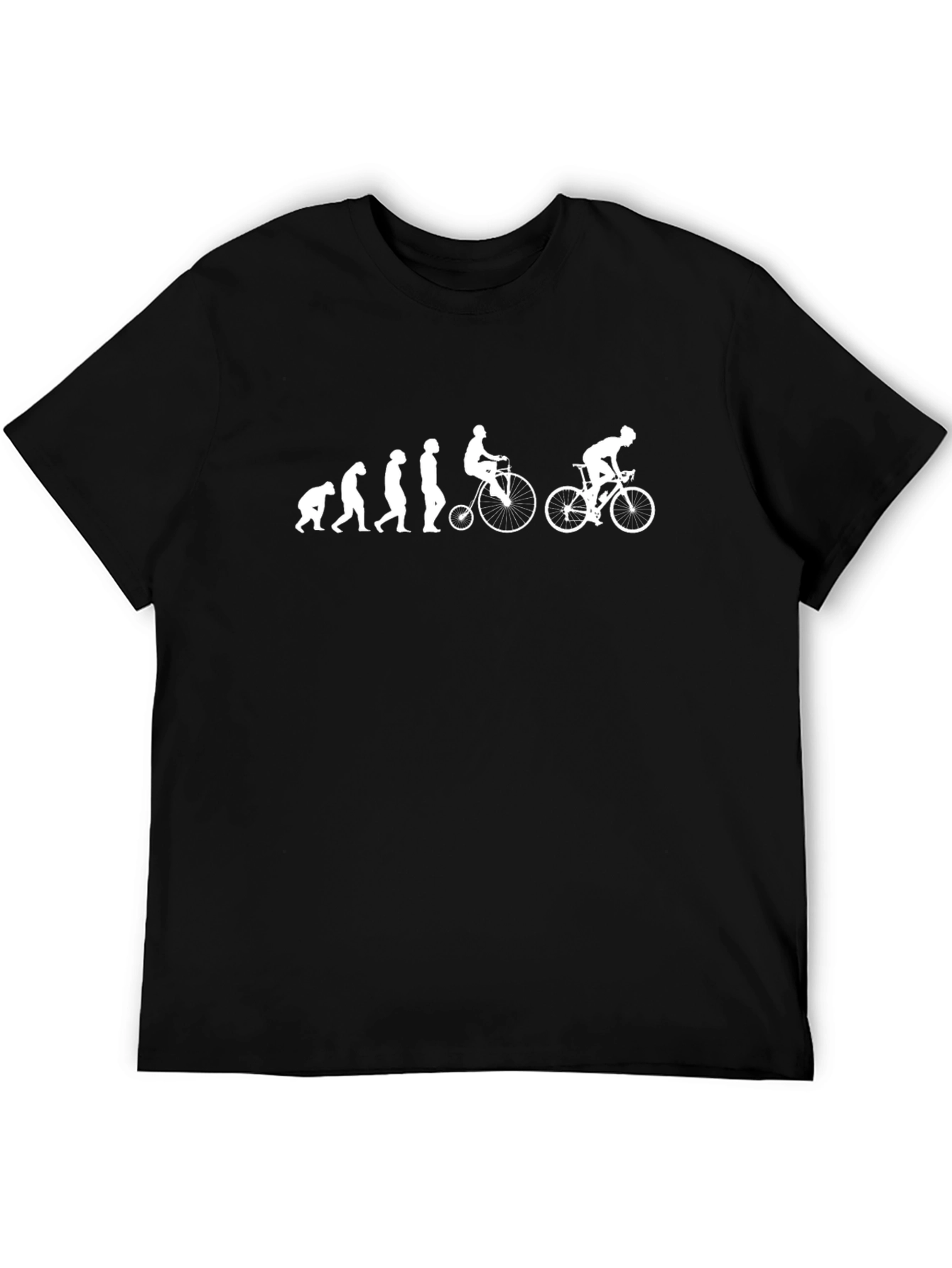Evolution of Cycling T-Shirt - Black Cotton Tee