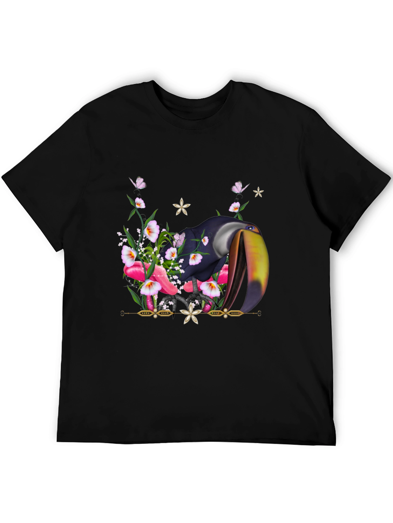 Toucan Floral T-Shirt - Tropical Bird Tee