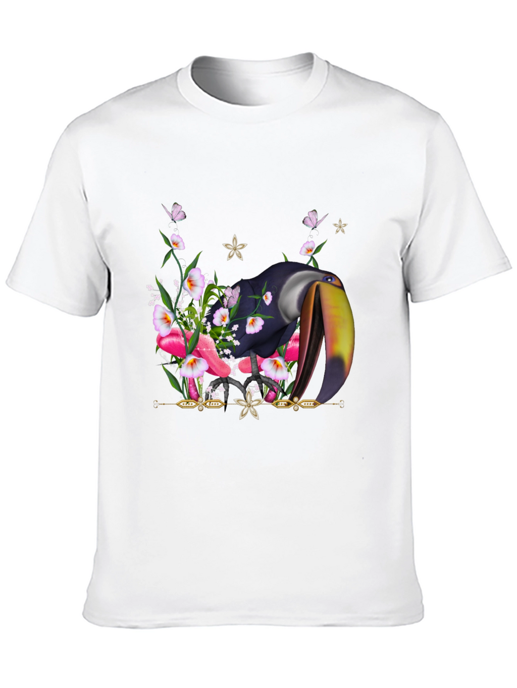 Toucan Floral T-Shirt - Tropical Bird Tee