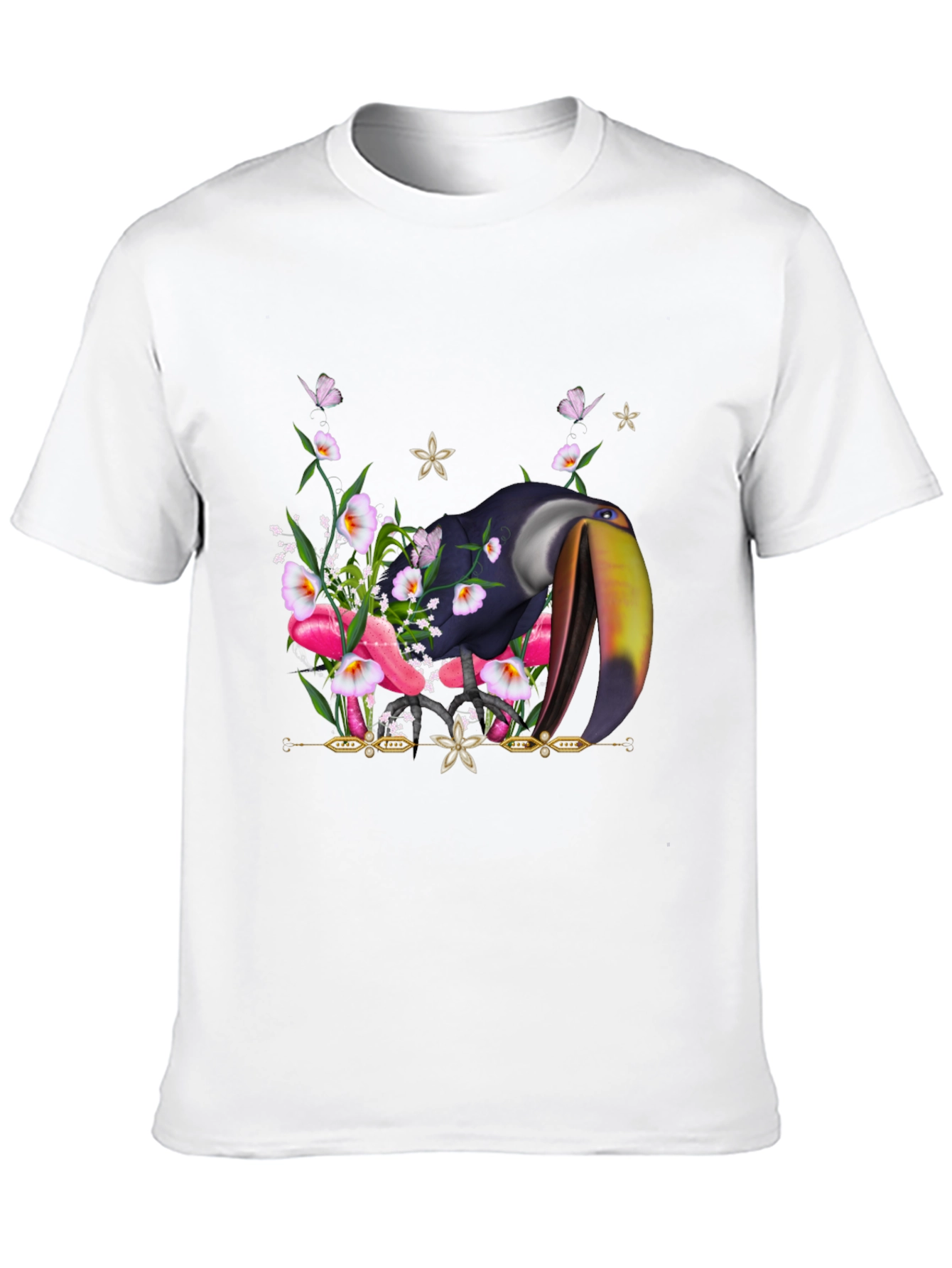 Toucan Floral T-Shirt - Tropical Bird Tee