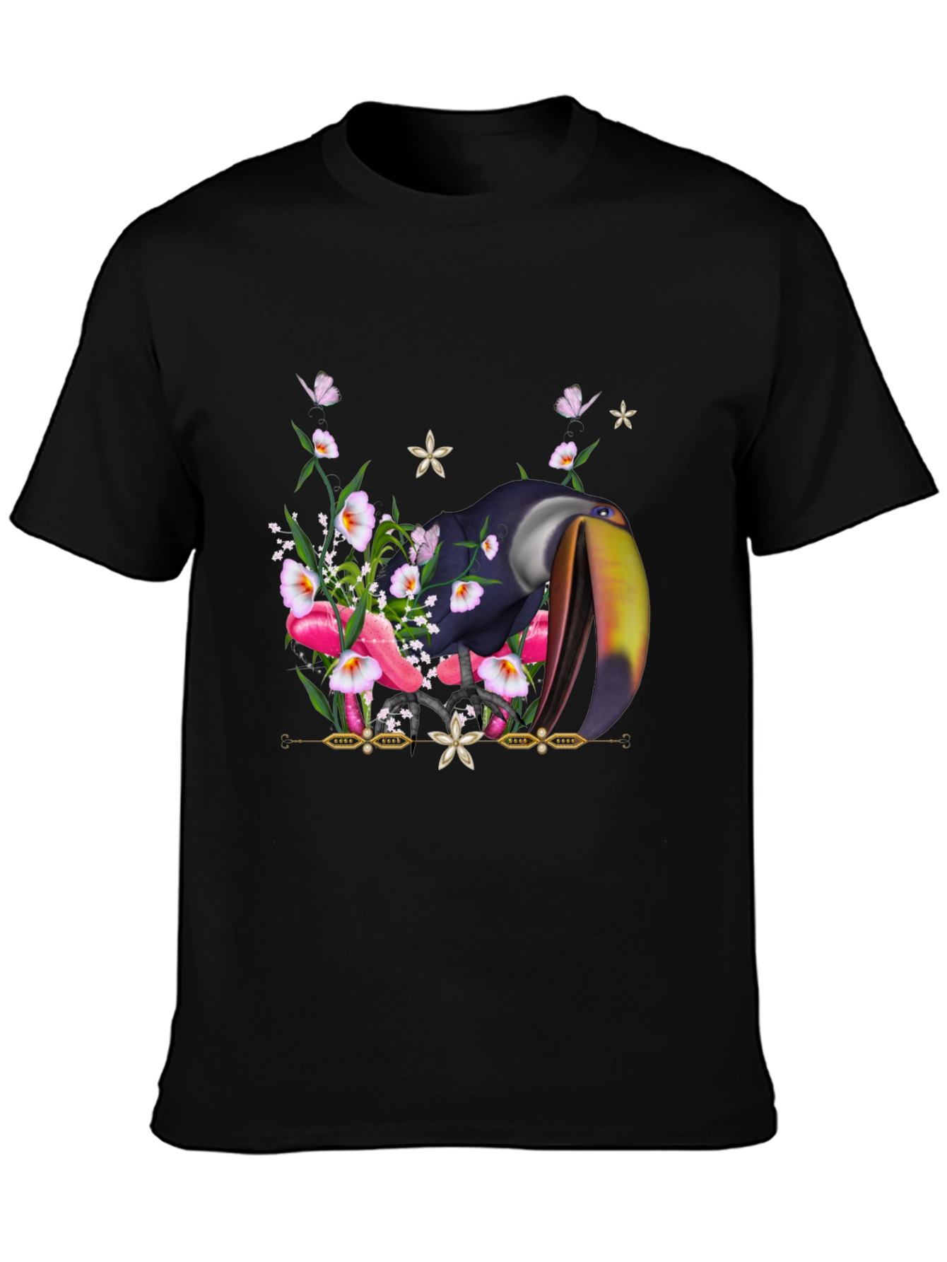 Toucan Floral T-Shirt - Tropical Bird Tee