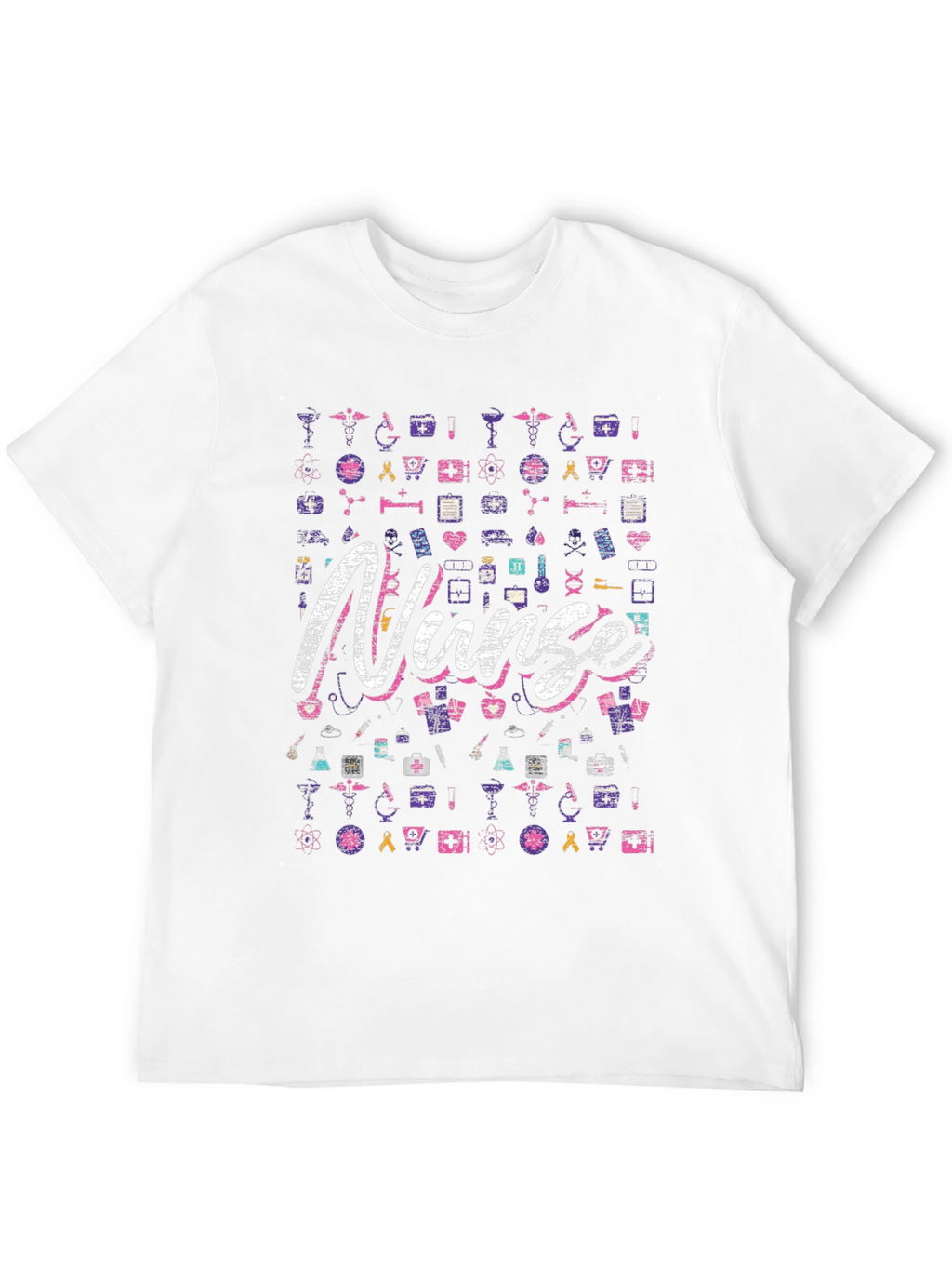 Nurse Patterned Graphic T-Shirt