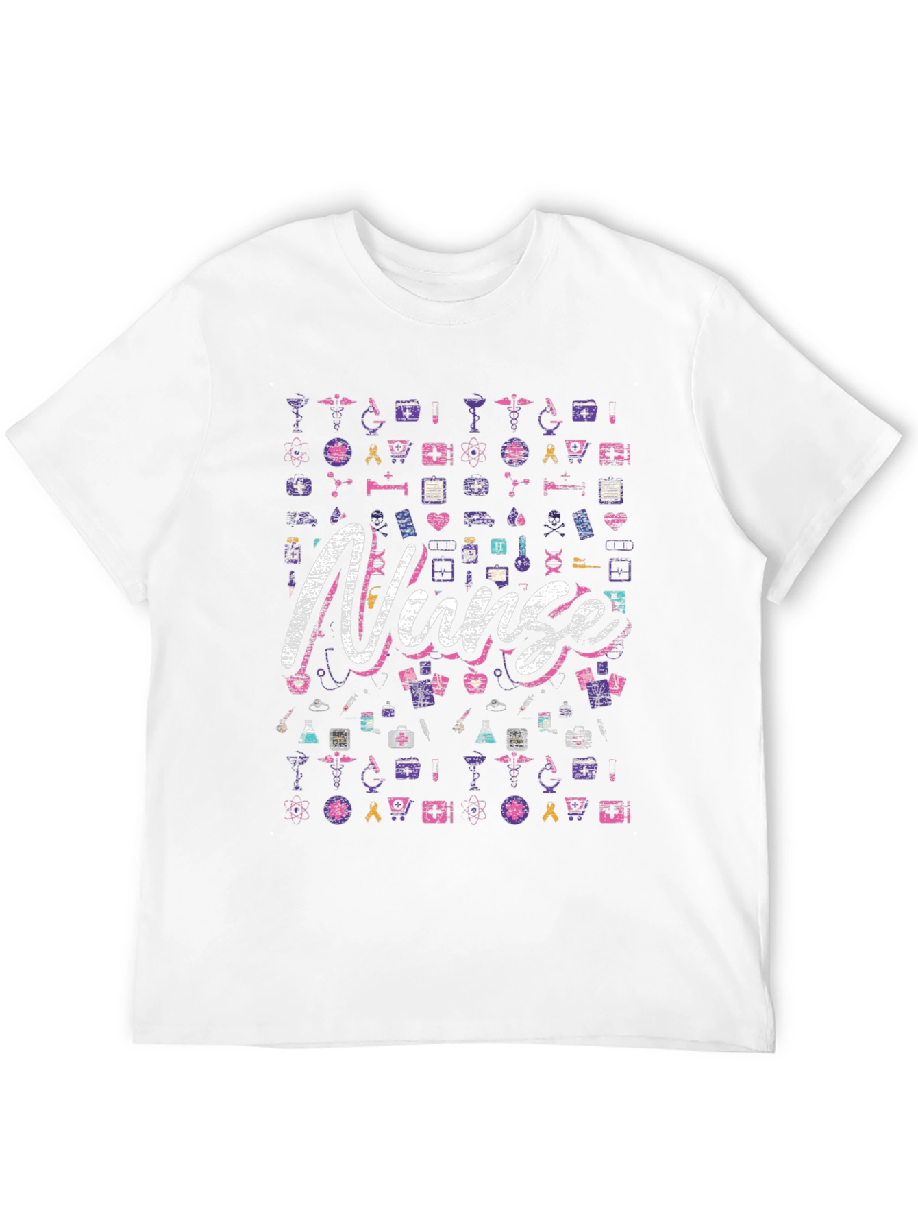 Nurse Patterned Graphic T-Shirt