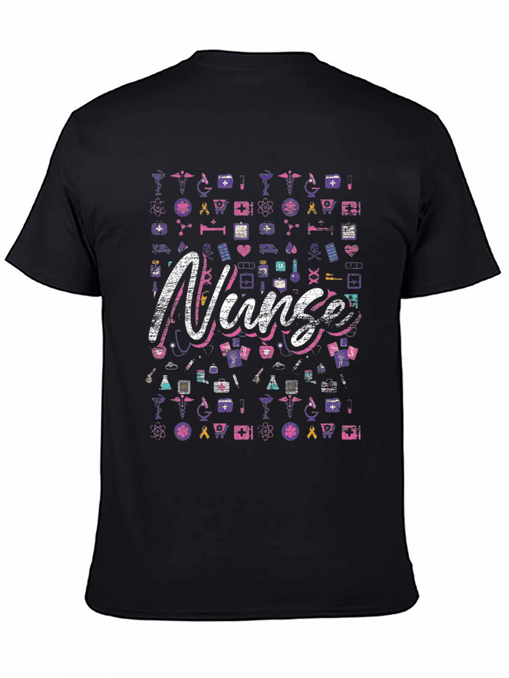 Nurse Patterned Graphic T-Shirt