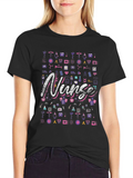 Nurse Patterned Graphic T-Shirt