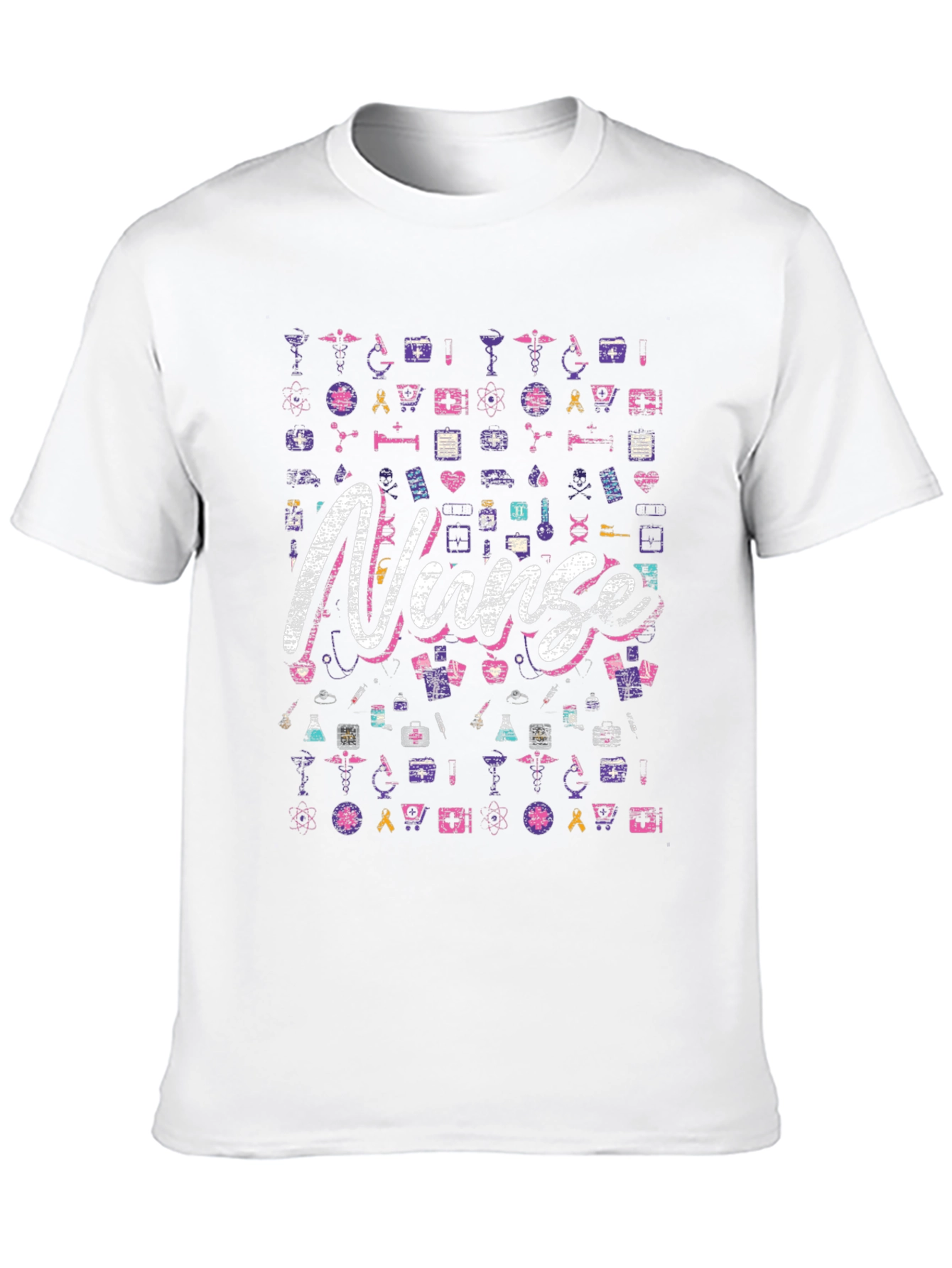 Nurse Patterned Graphic T-Shirt