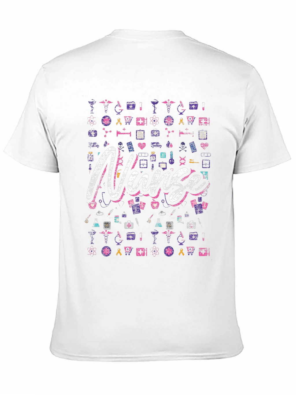 Nurse Patterned Graphic T-Shirt
