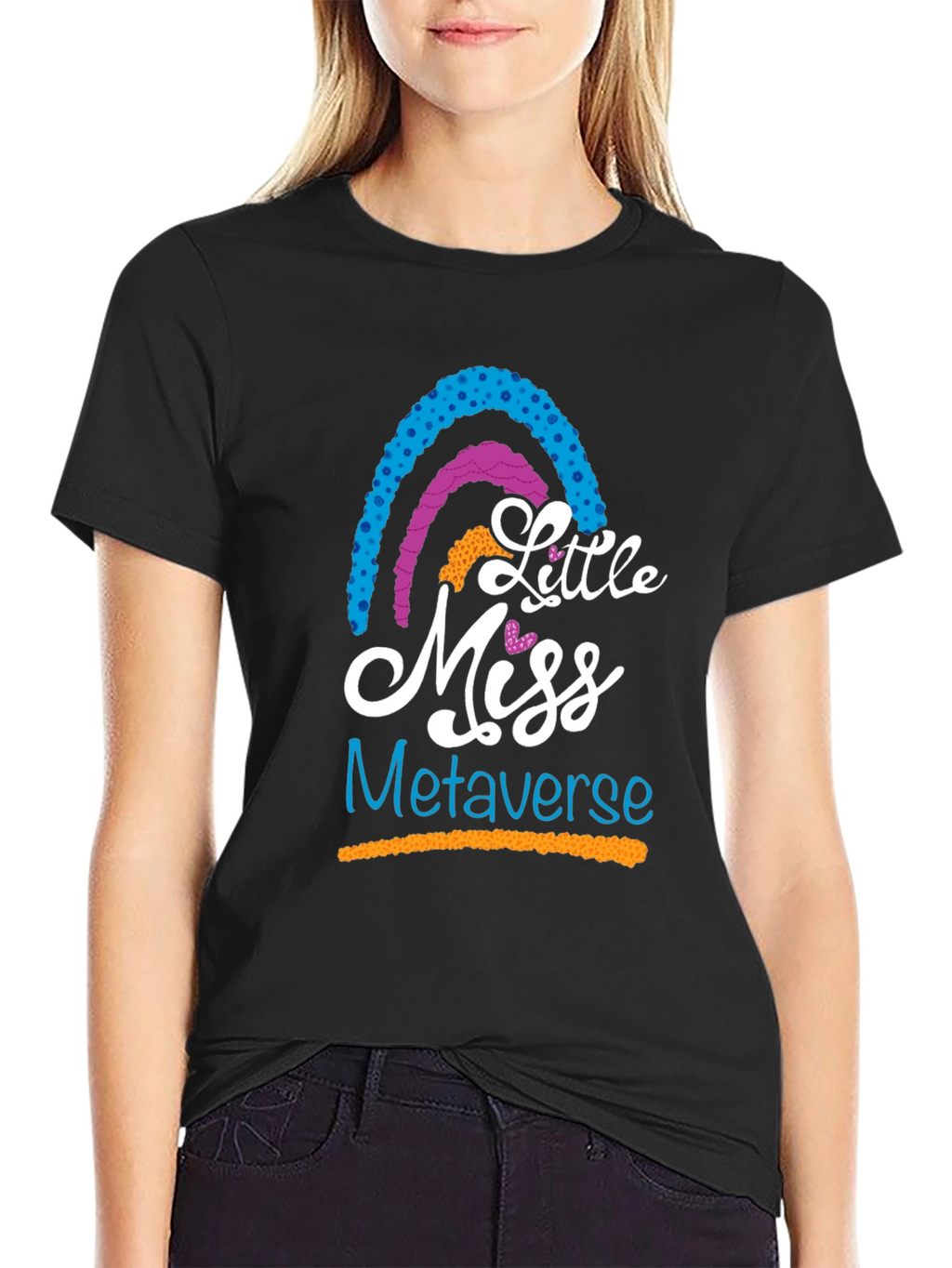 Little Miss Metaverse Graphic T-Shirt - Black