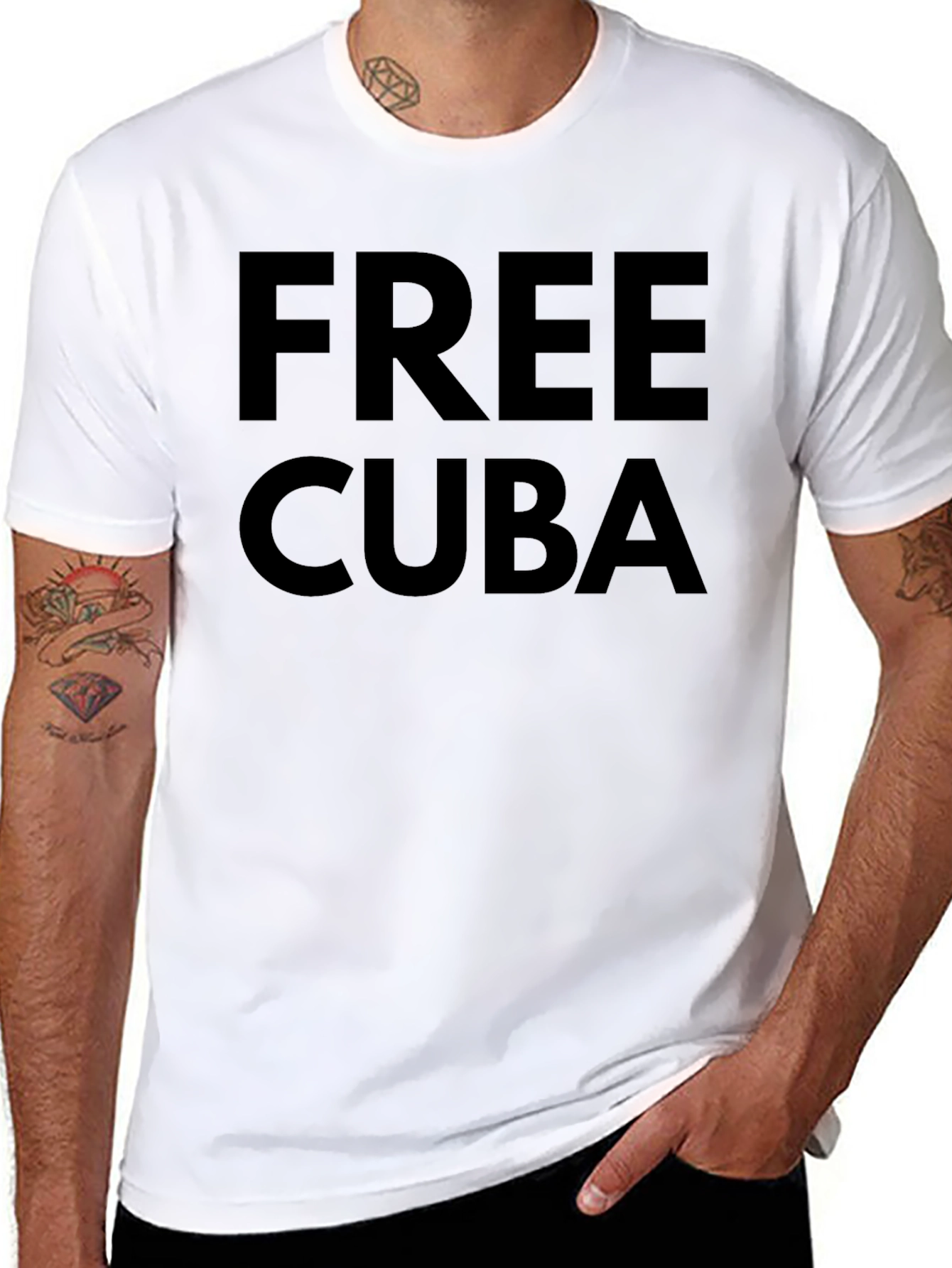 Free Cuba Graphic T-Shirt - Black
