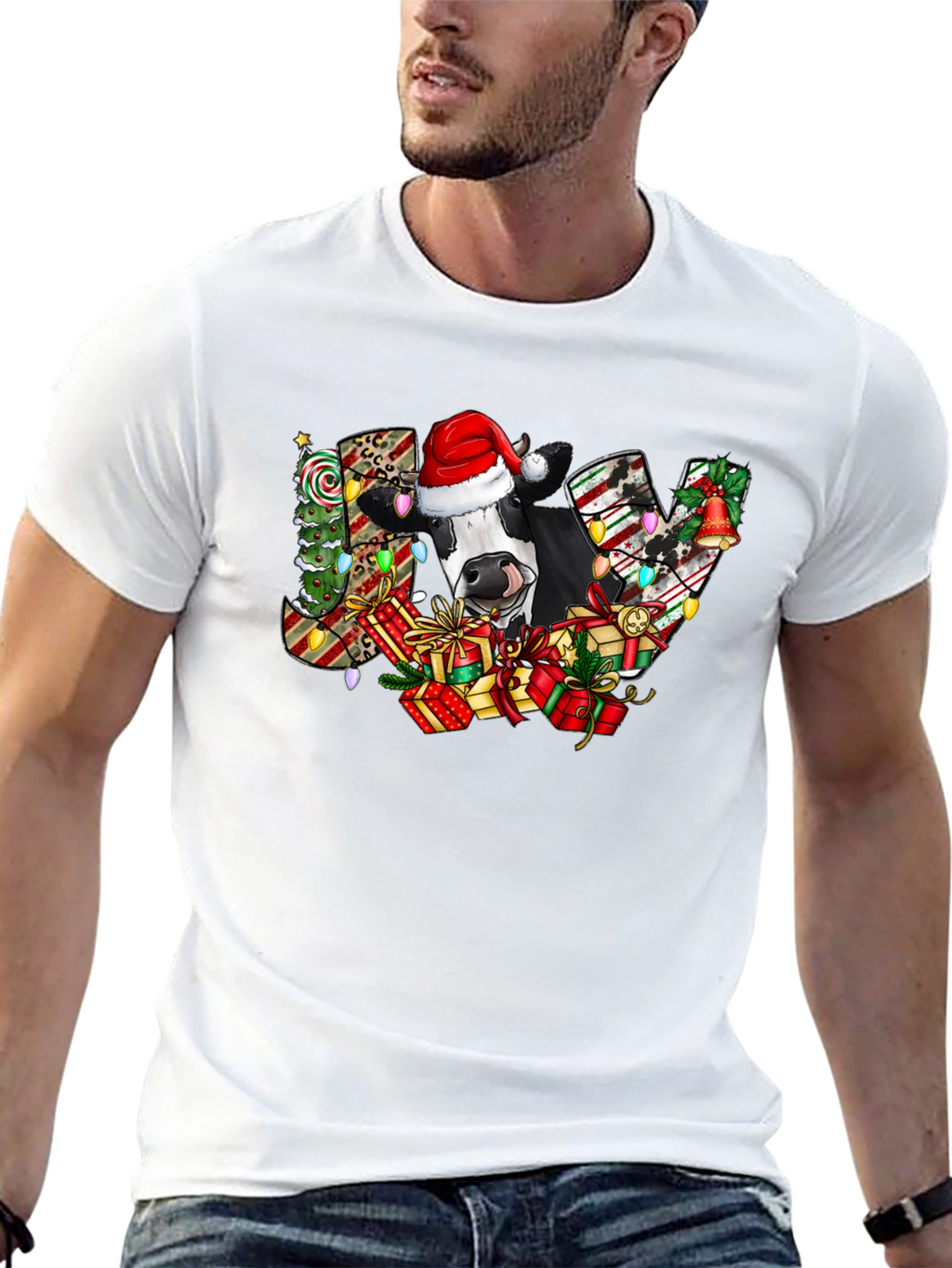 Christmas Cow JOY Graphic Tee