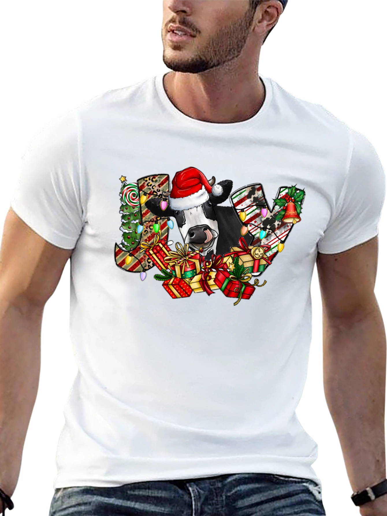 Christmas Cow JOY Graphic Tee