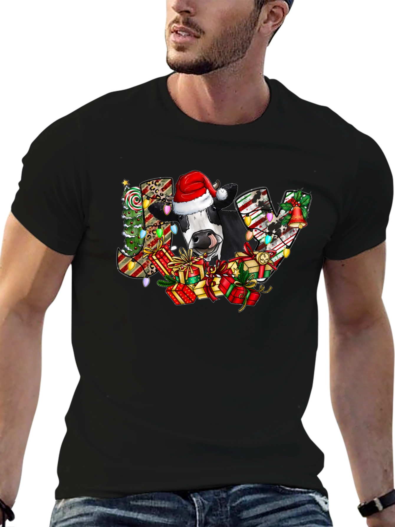 Christmas Cow JOY Graphic Tee