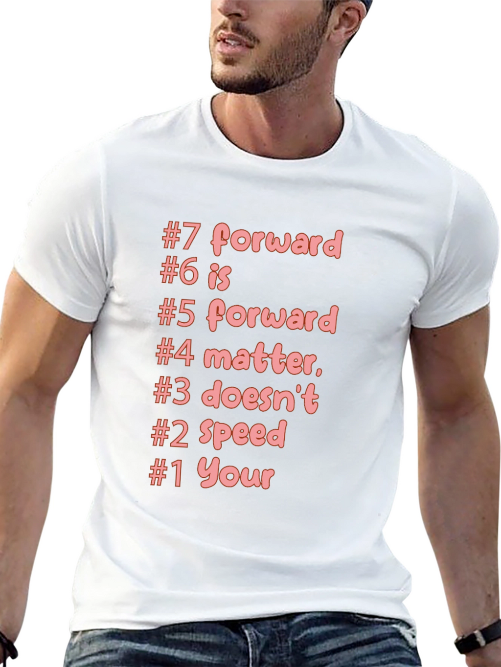 Funny T-Shirt #7 Forward Humorous Black Tee