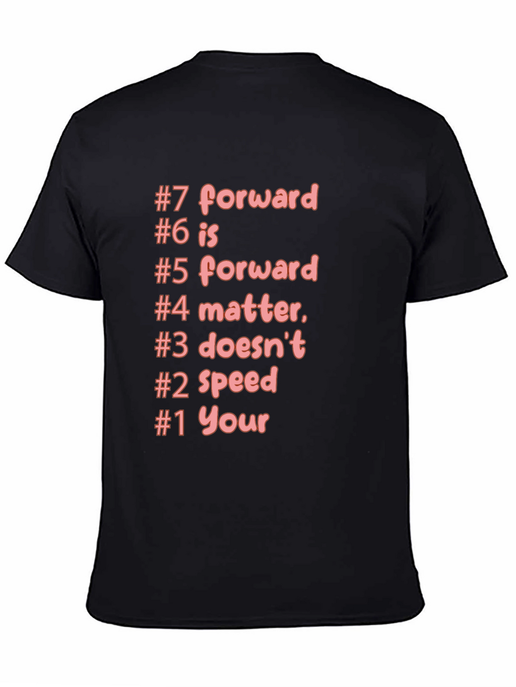 Funny T-Shirt #7 Forward Humorous Black Tee