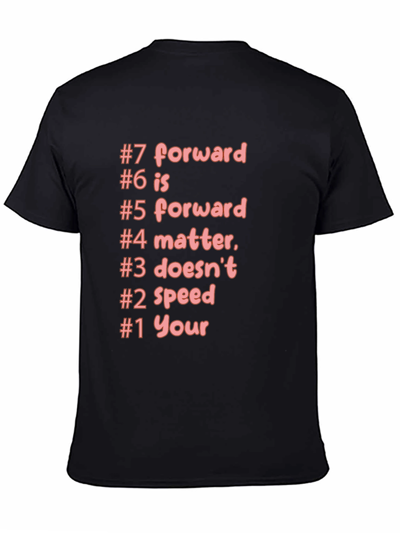 Funny T-Shirt #7 Forward Humorous Black Tee