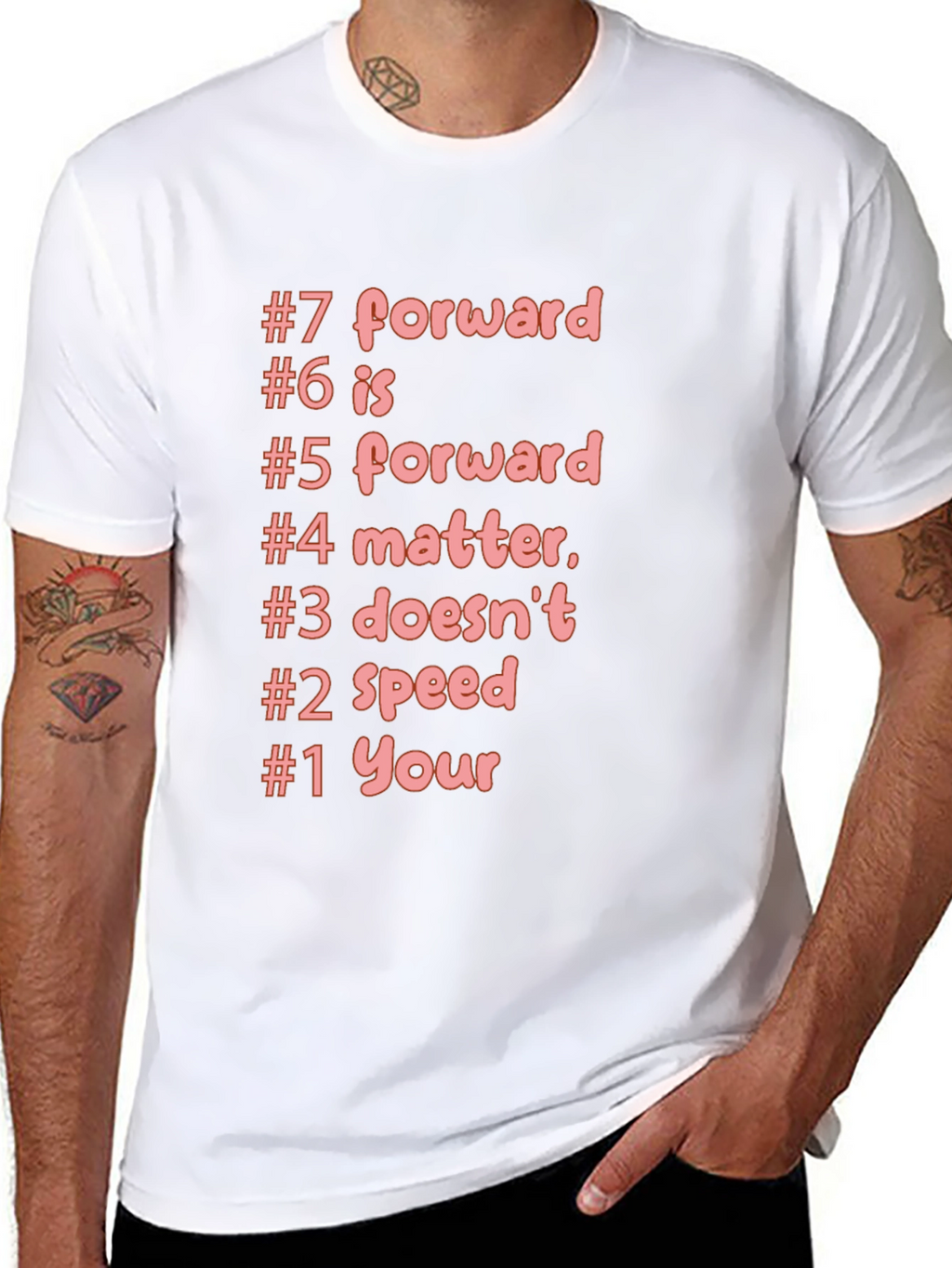 Funny T-Shirt #7 Forward Humorous Black Tee