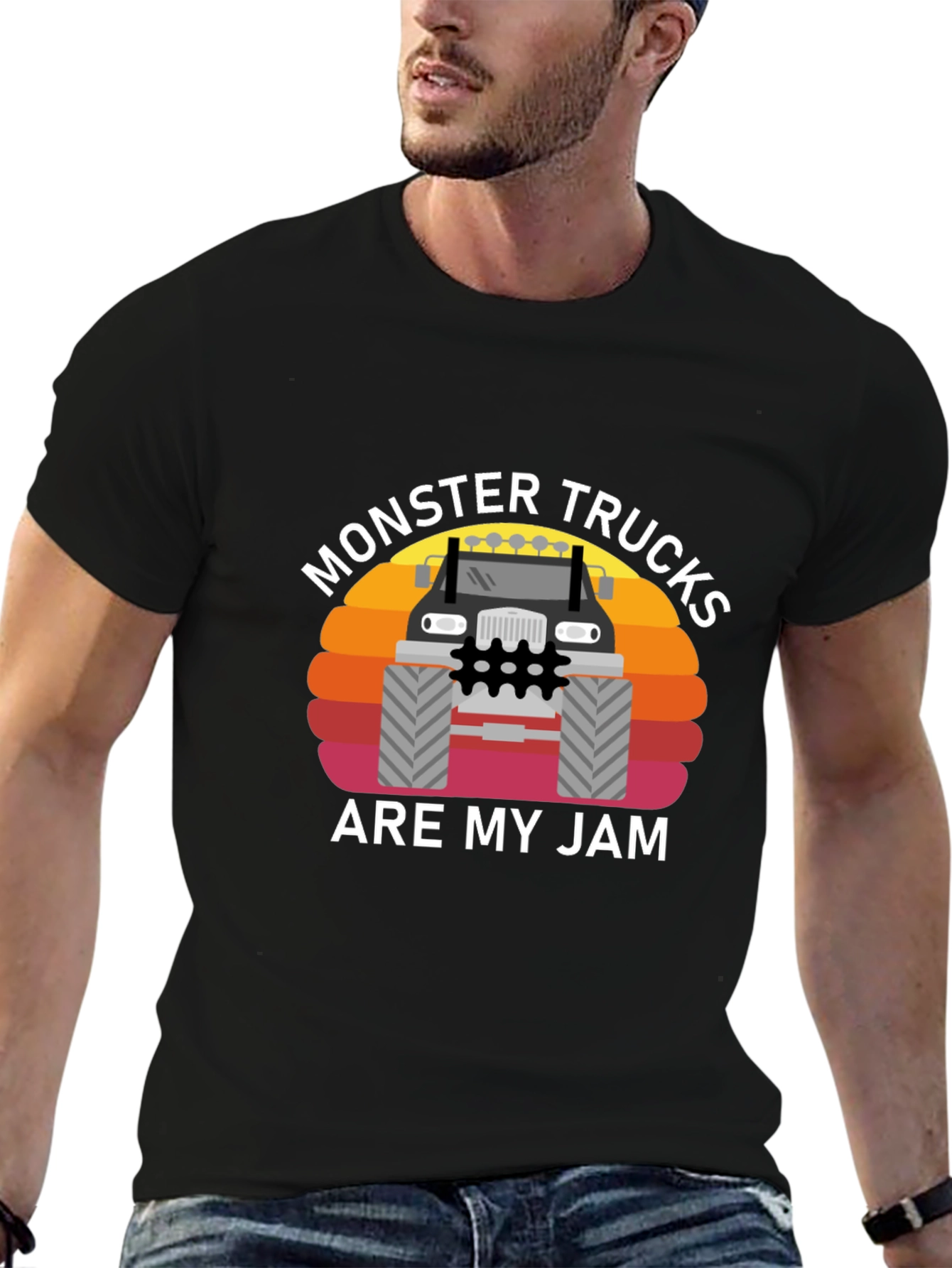 Monster Truck Jam Graphic Tee - Black Cotton T-Shirt