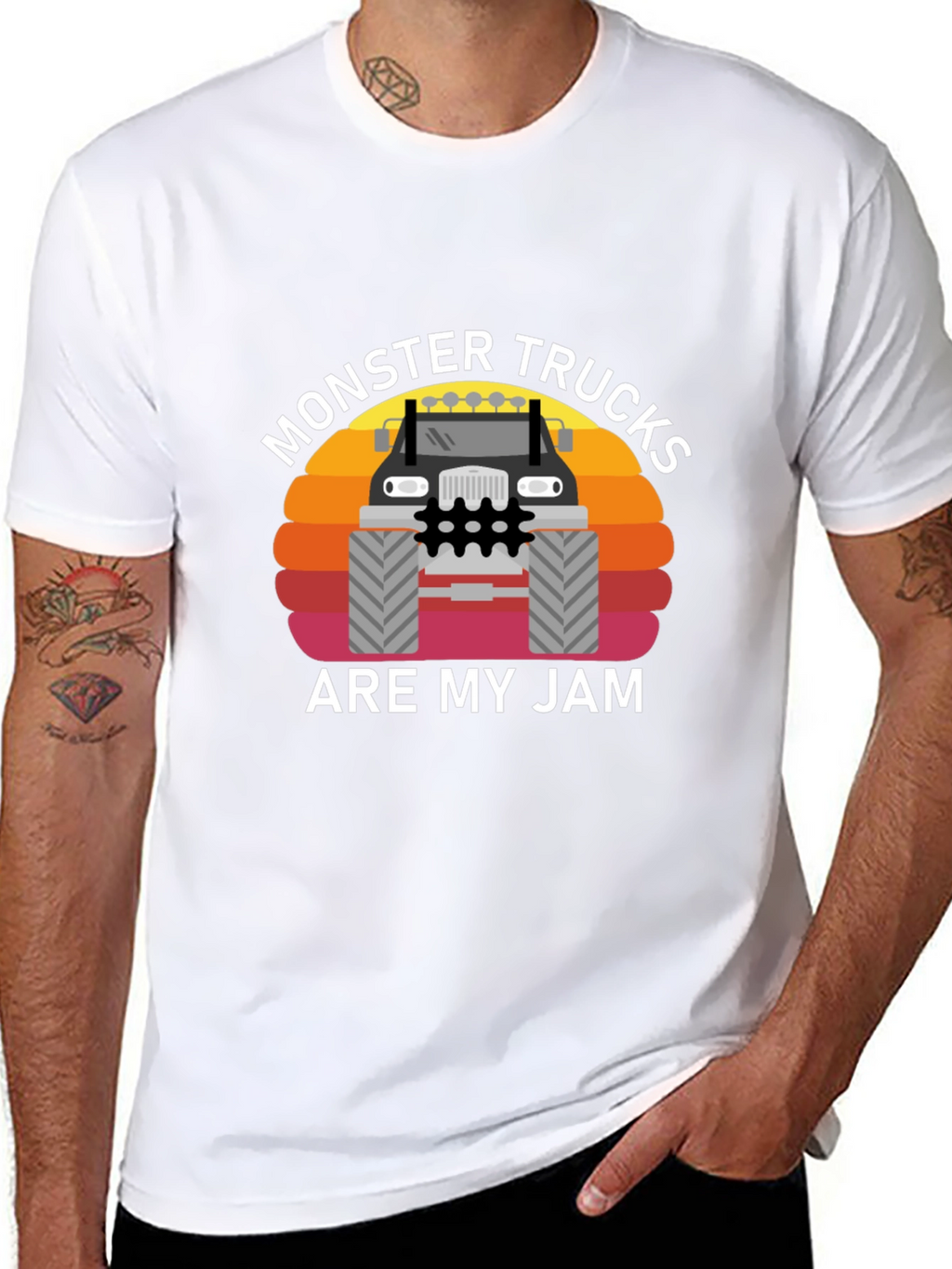 Monster Truck Jam Graphic Tee - Black Cotton T-Shirt