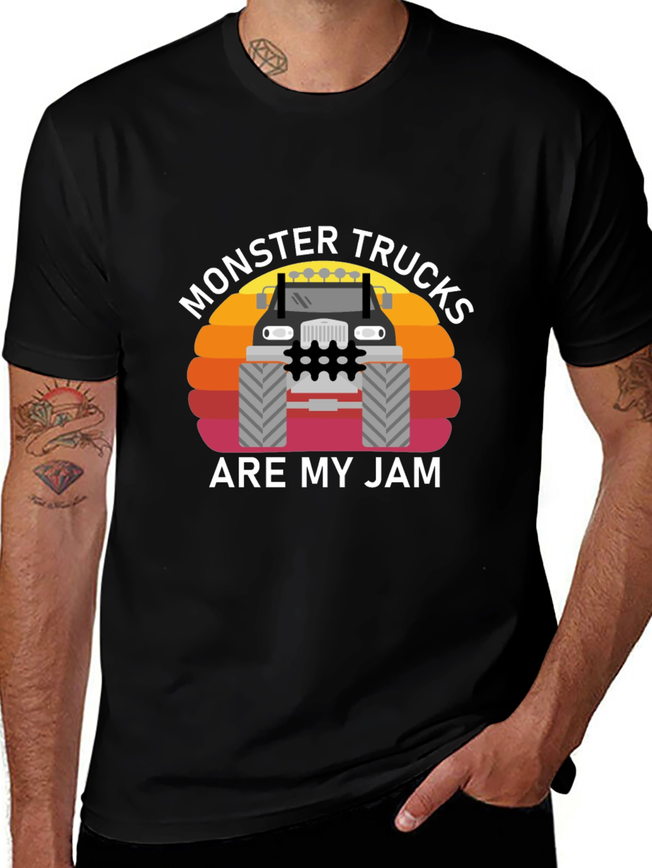 Monster Truck Jam Graphic Tee - Black Cotton T-Shirt