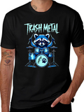 Trash Metal Raccoon Drummer T-Shirt