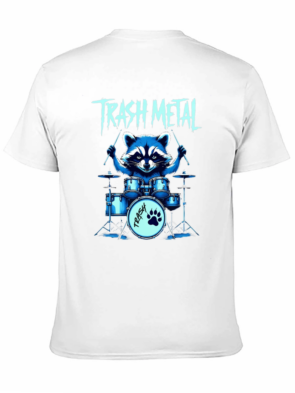Trash Metal Raccoon Drummer T-Shirt