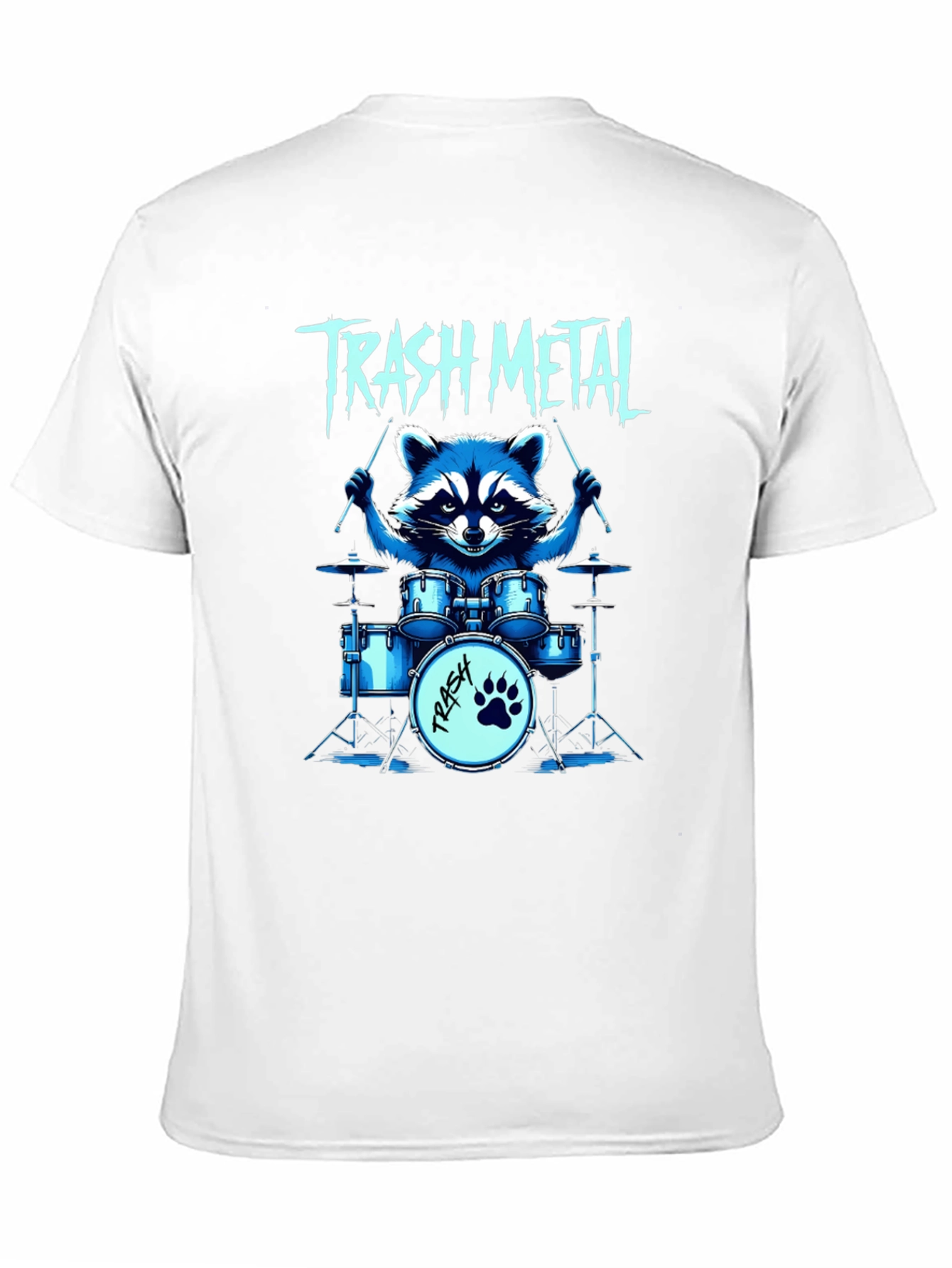 Trash Metal Raccoon Drummer T-Shirt