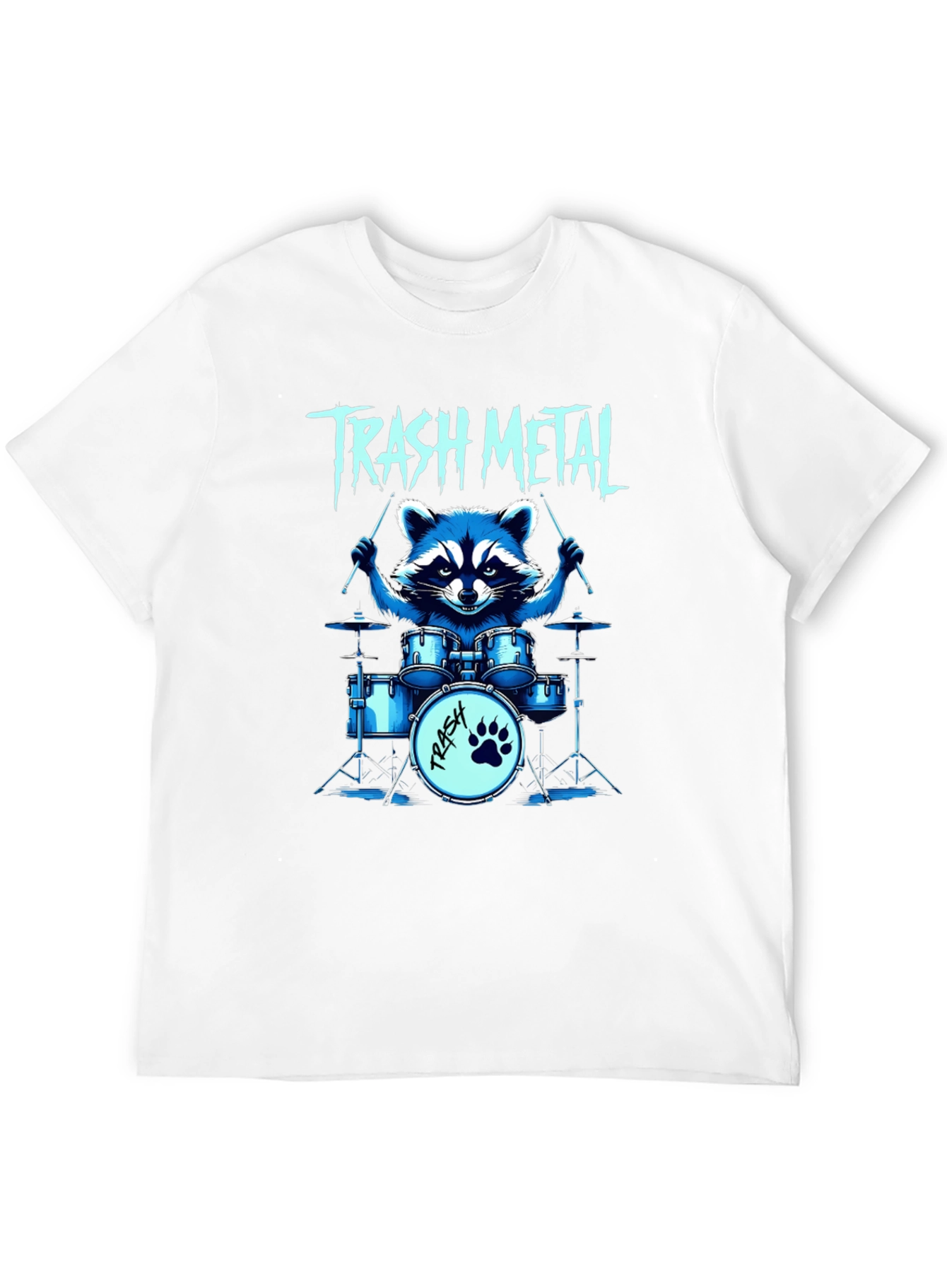 Trash Metal Raccoon Drummer T-Shirt