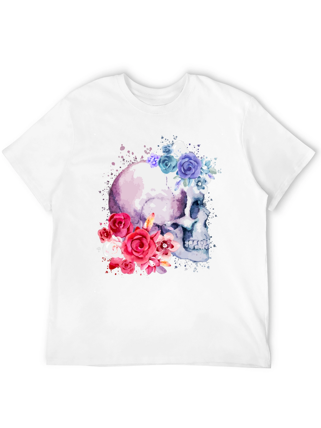 Floral Skull Graphic Tee - Trendy & Unique