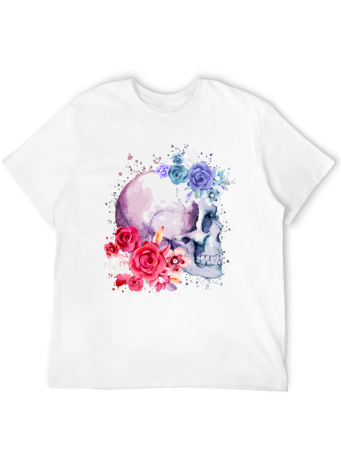 Floral Skull Graphic Tee - Trendy & Unique