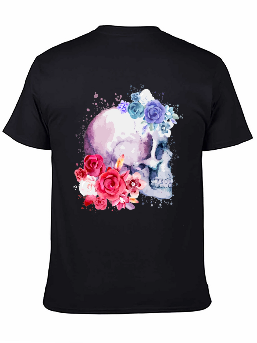 Floral Skull Graphic Tee - Trendy & Unique