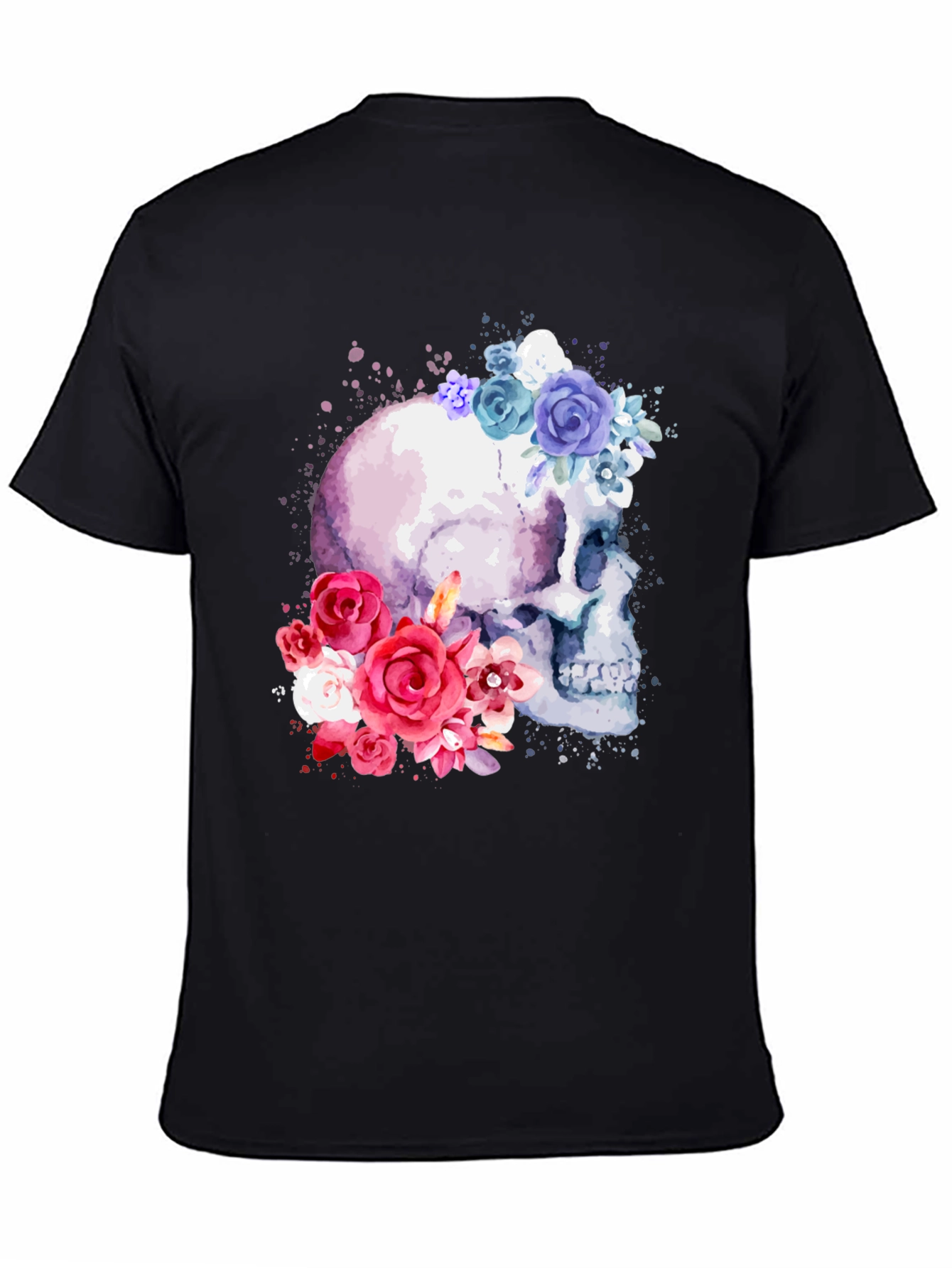 Floral Skull Graphic Tee - Trendy & Unique