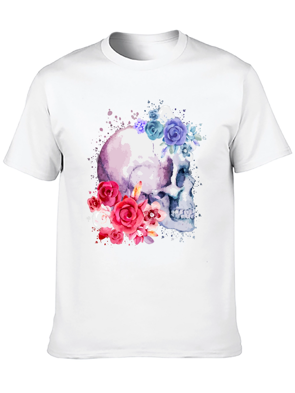 Floral Skull Graphic Tee - Trendy & Unique