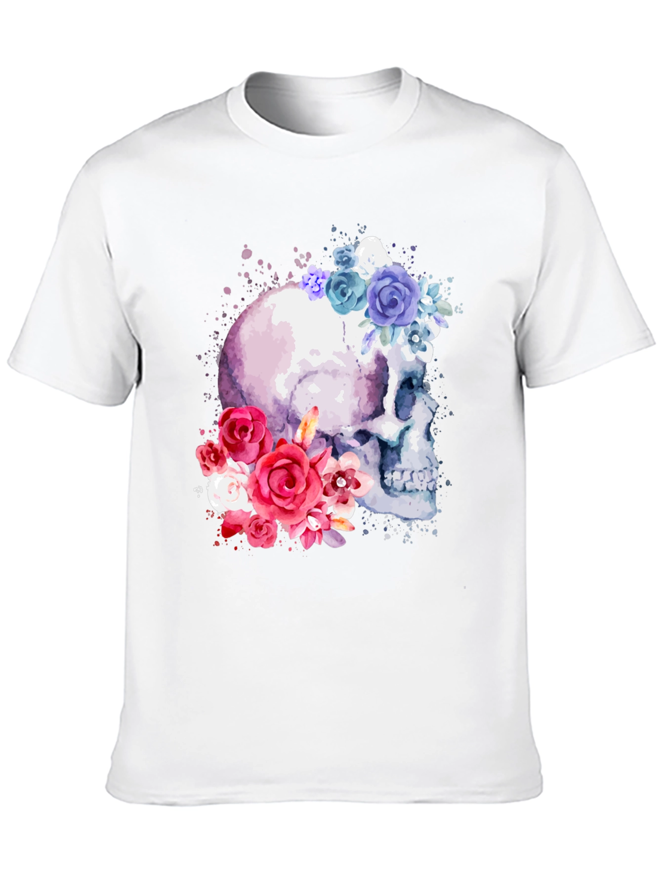 Floral Skull Graphic Tee - Trendy & Unique