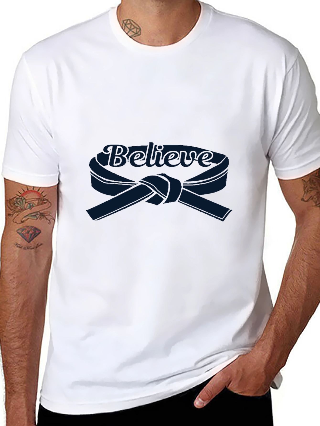 Believe Karate Belt Graphic Black T-Shirt