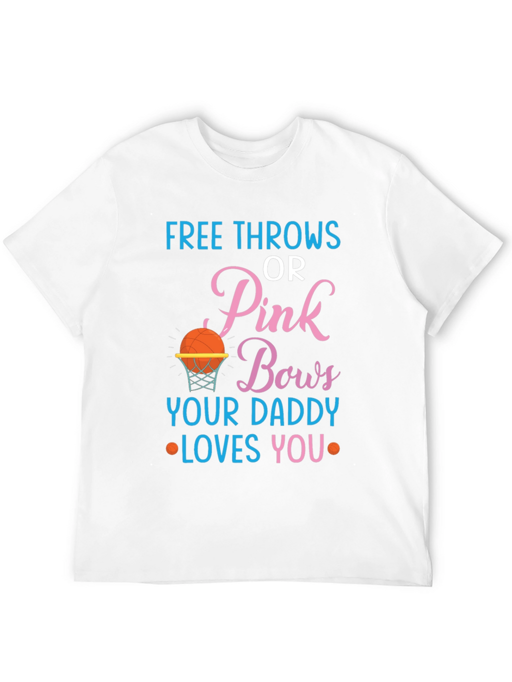 Free Throws or Pink Bows Gender Reveal T-Shirt