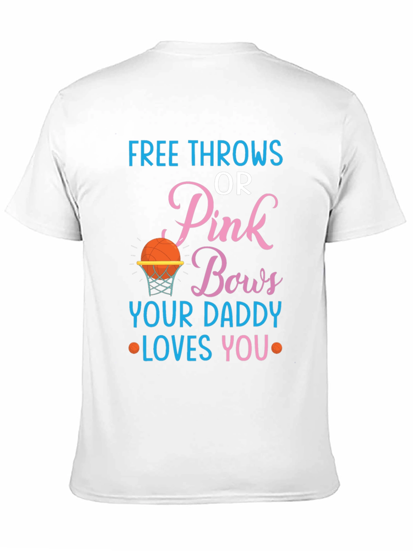 Free Throws or Pink Bows Gender Reveal T-Shirt
