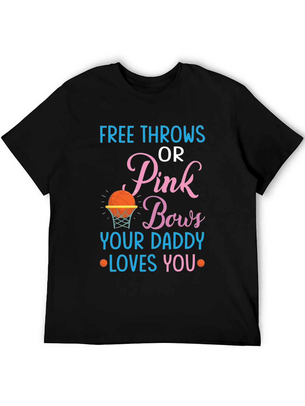 Free Throws or Pink Bows Gender Reveal T-Shirt
