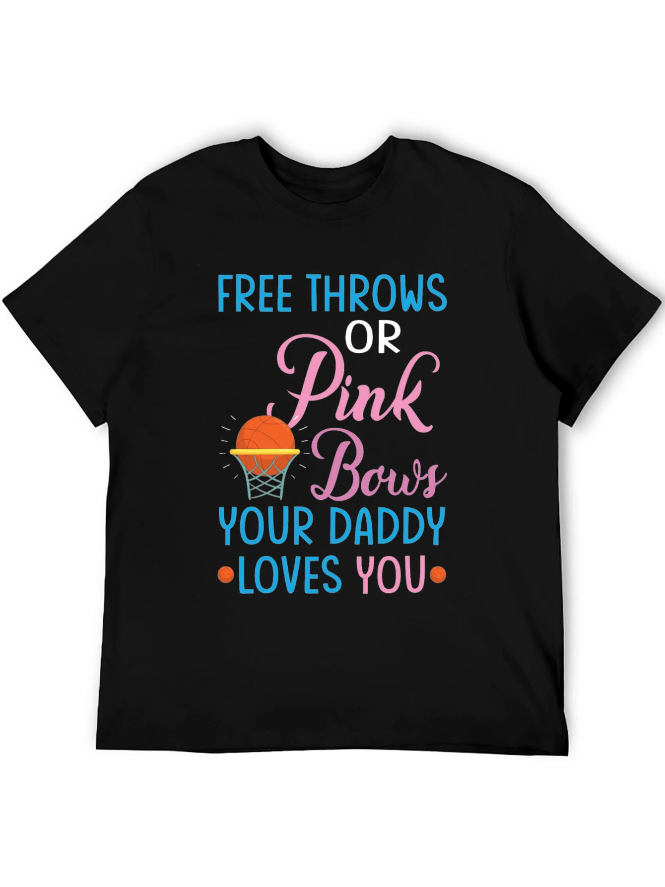 Free Throws or Pink Bows Gender Reveal T-Shirt