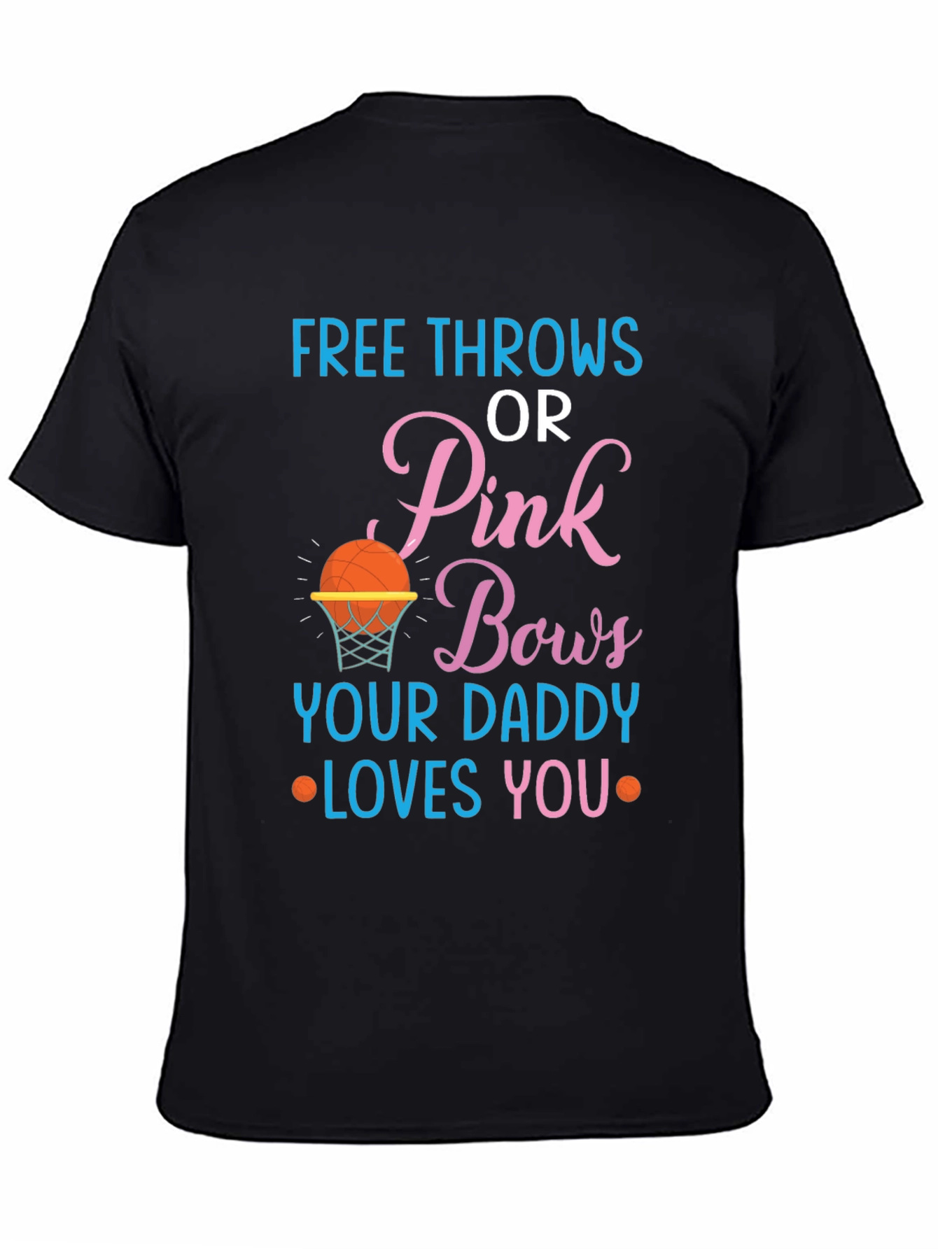 Free Throws or Pink Bows Gender Reveal T-Shirt