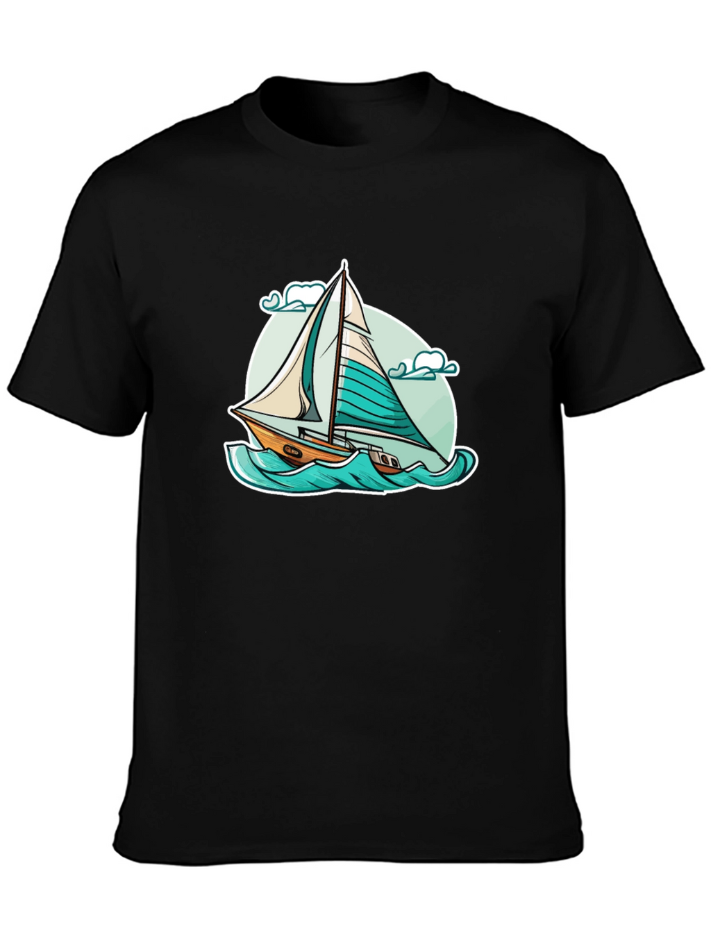 Sailboat Graphic T-Shirt - Black