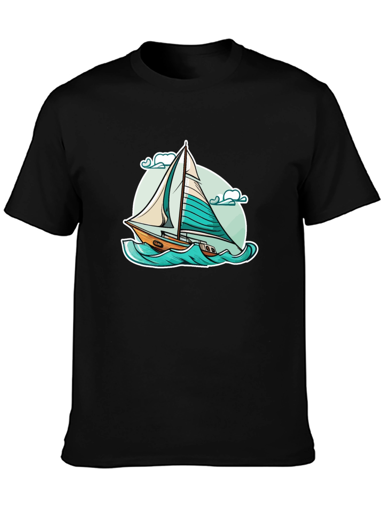 Sailboat Graphic T-Shirt - Black