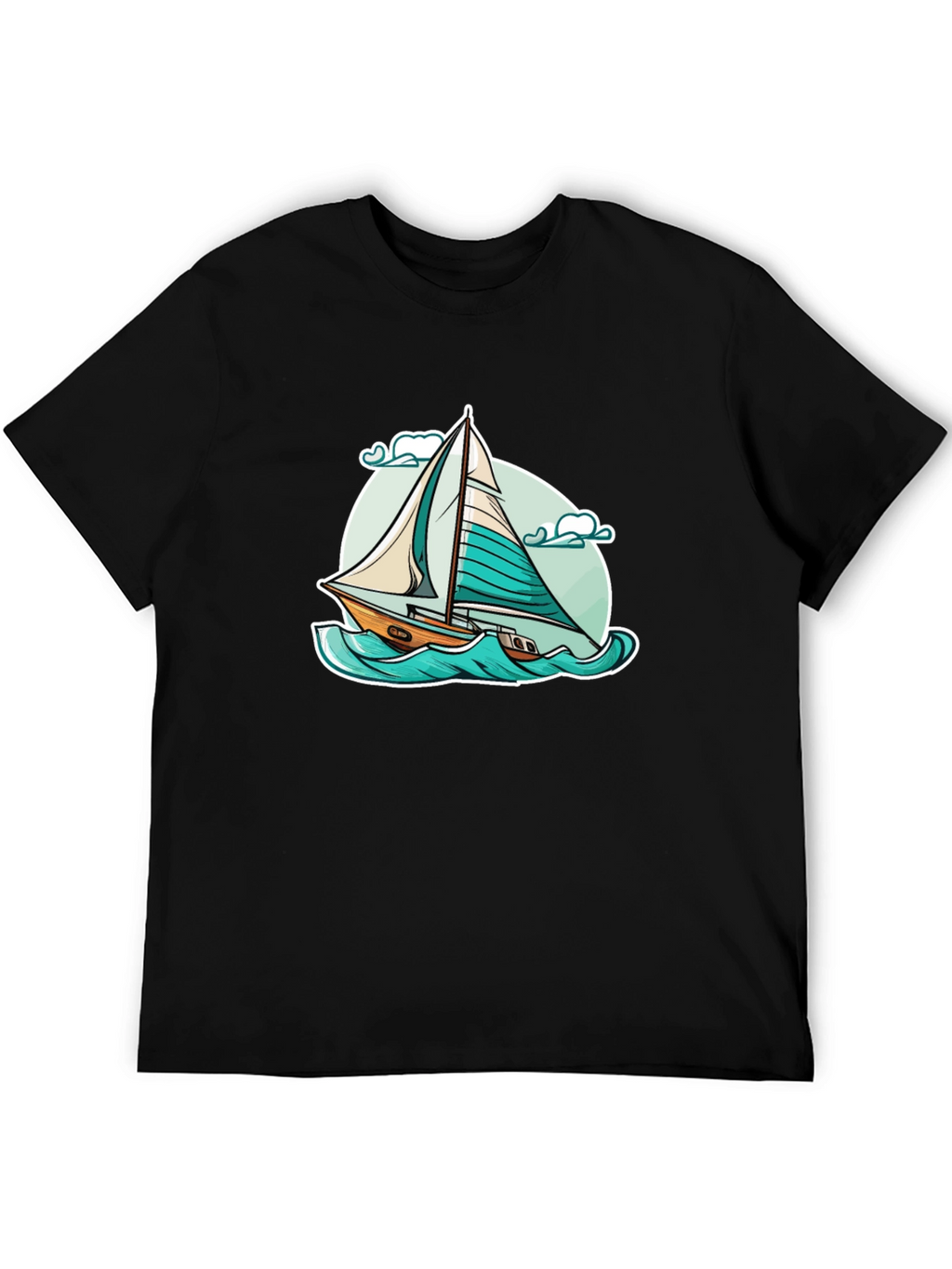 Sailboat Graphic T-Shirt - Black