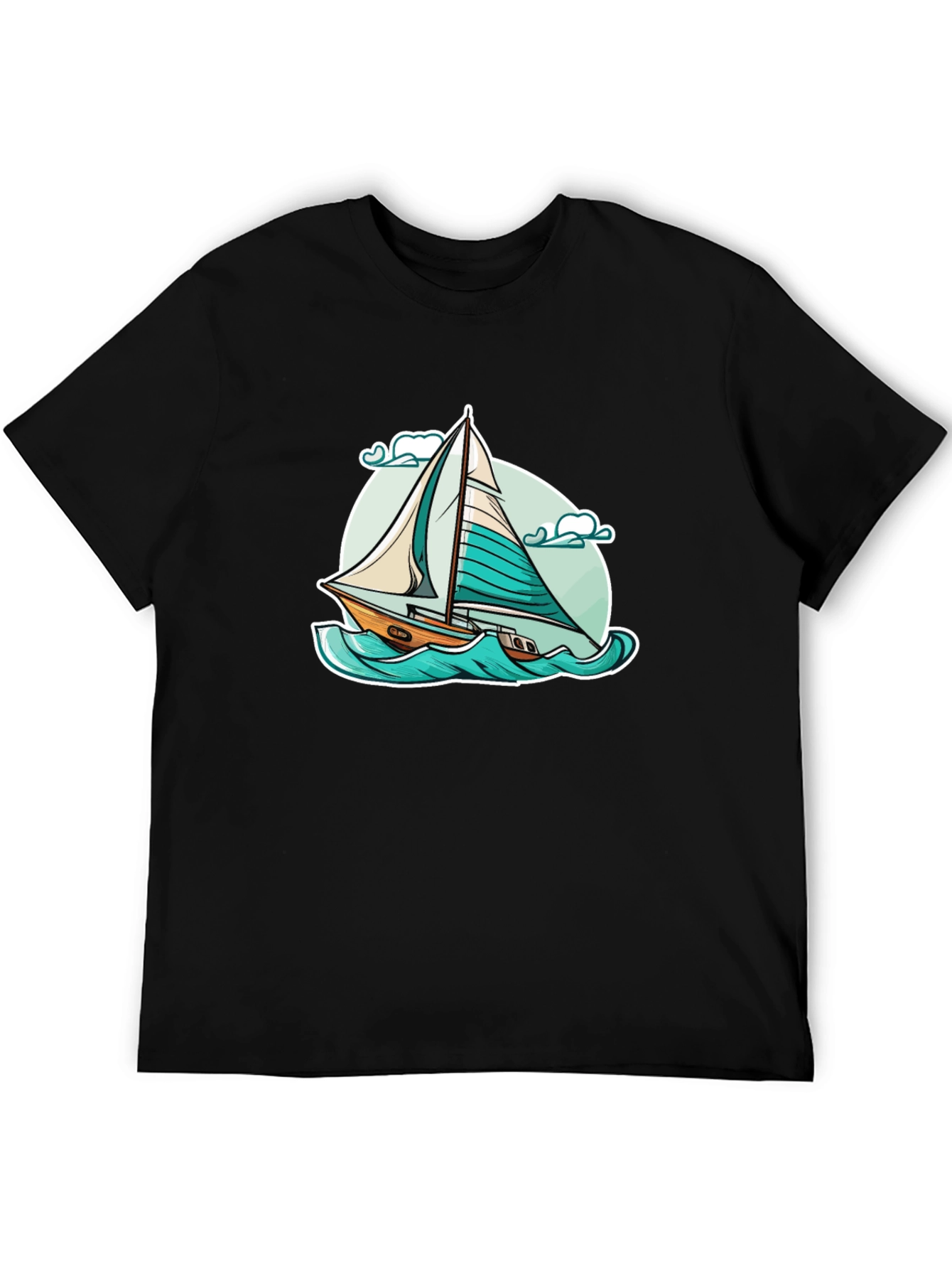 Sailboat Graphic T-Shirt - Black