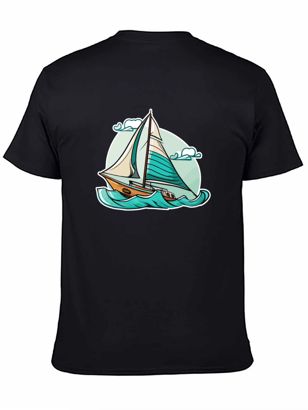 Sailboat Graphic T-Shirt - Black