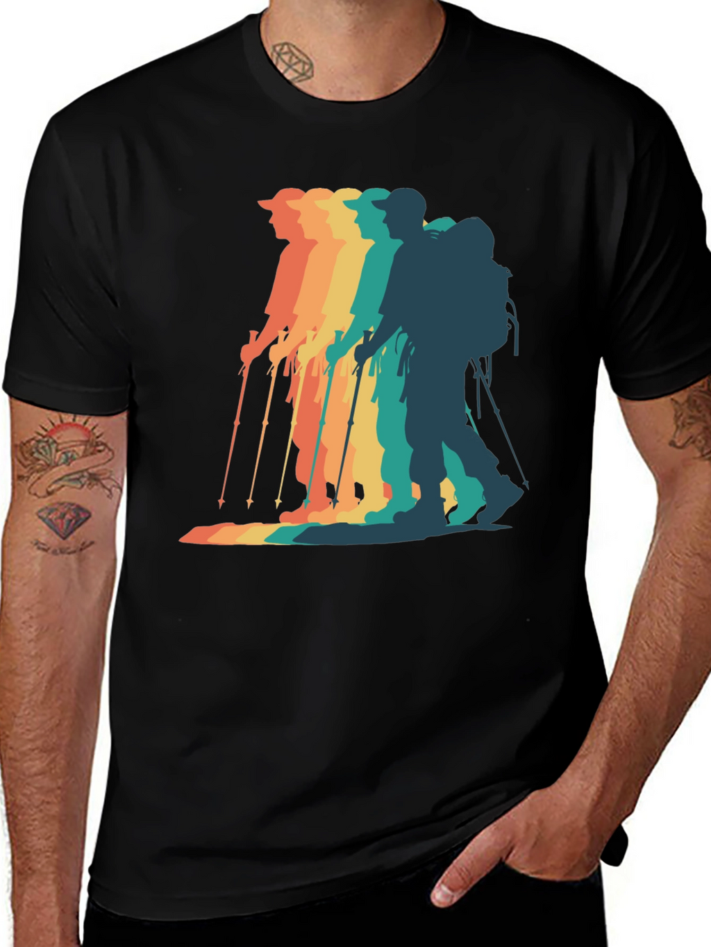 Retro Hiker Graphic Tee - Outdoor Adventure Shirt