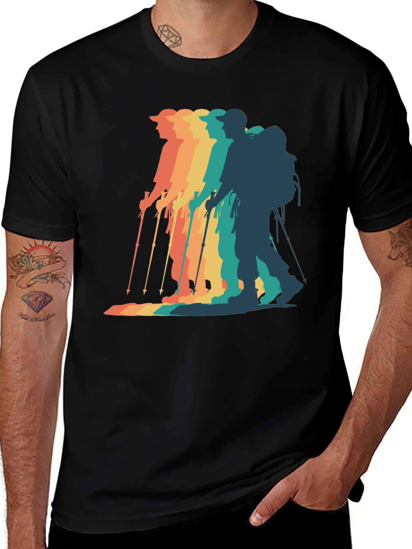 Retro Hiker Graphic Tee - Outdoor Adventure Shirt