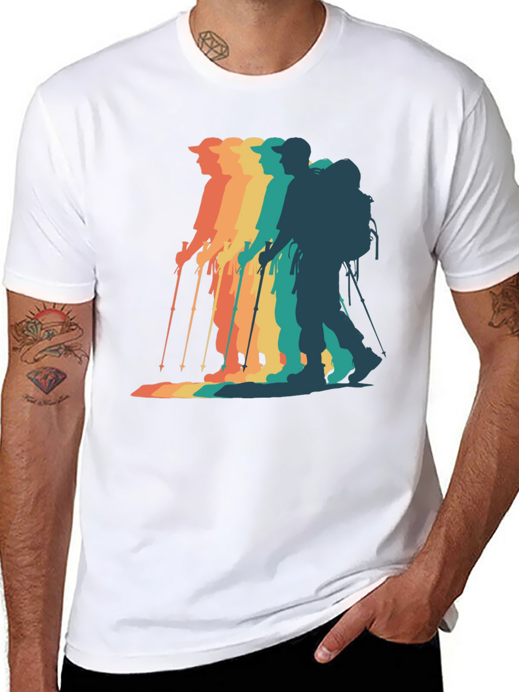 Retro Hiker Graphic Tee - Outdoor Adventure Shirt