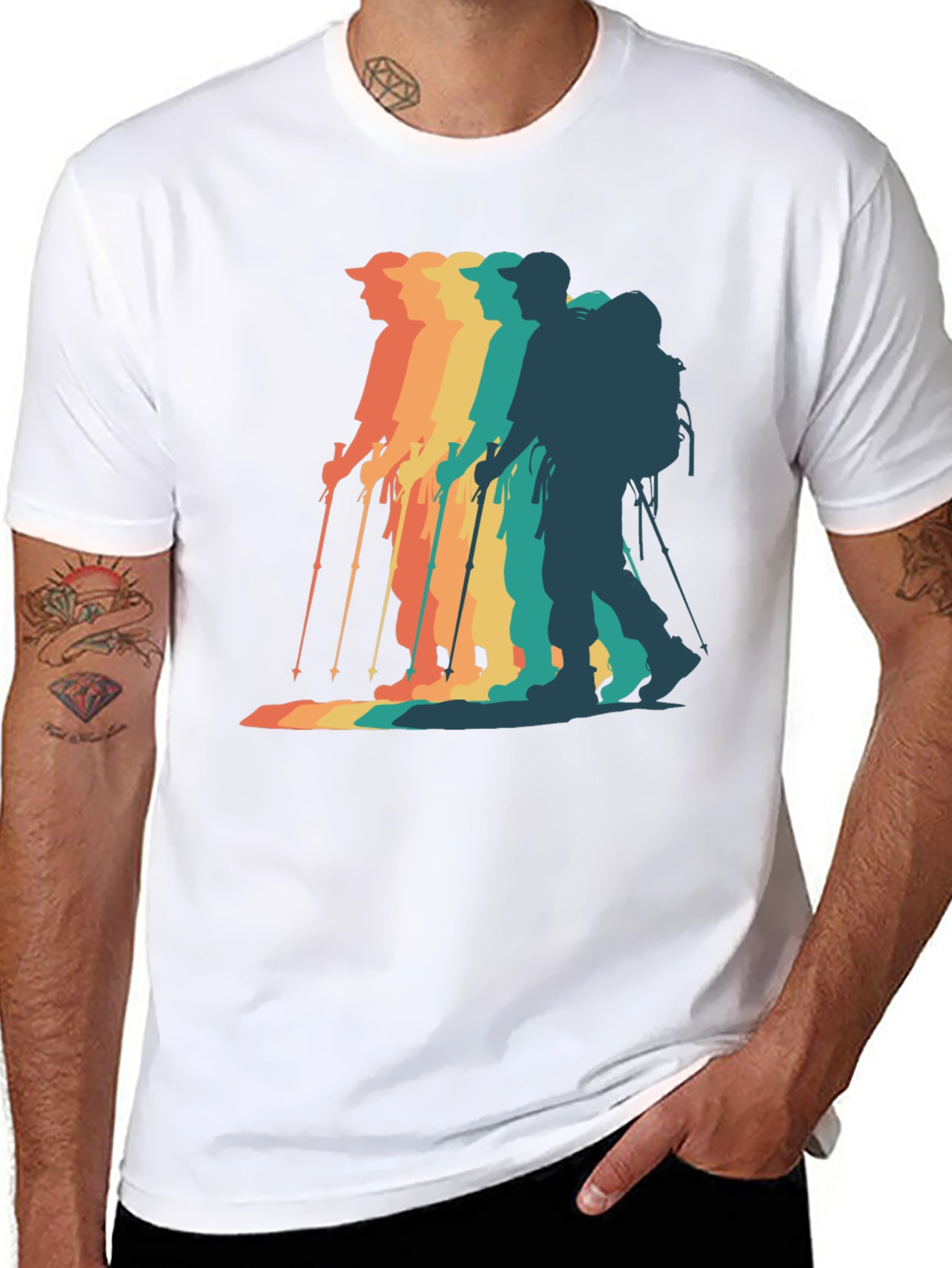 Retro Hiker Graphic Tee - Outdoor Adventure Shirt
