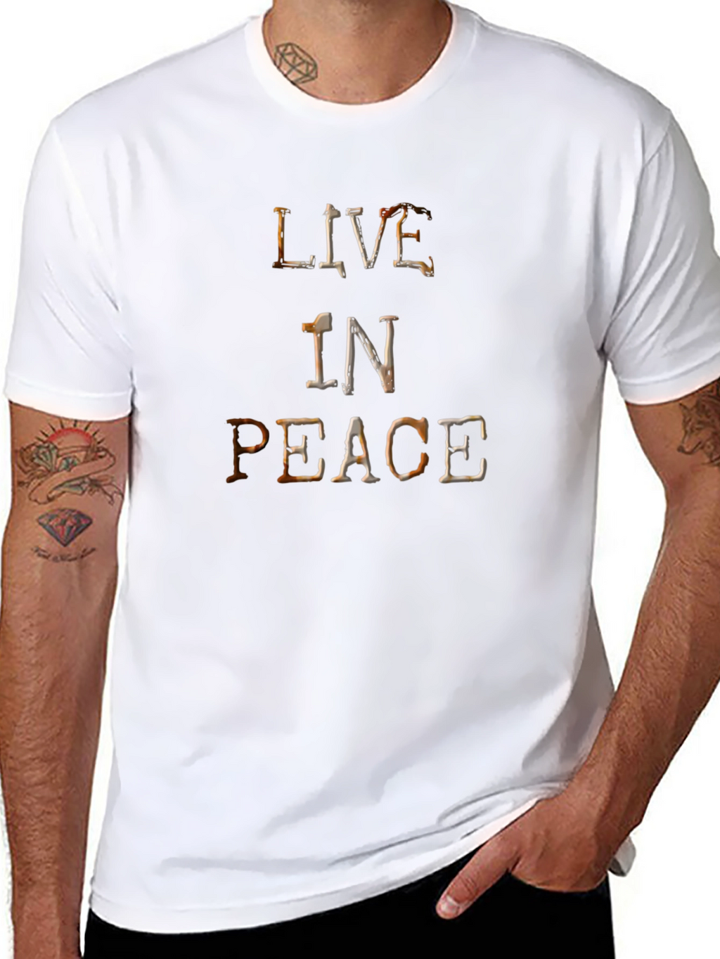 Live in Peace Graphic T-Shirt - Classic Black Tee