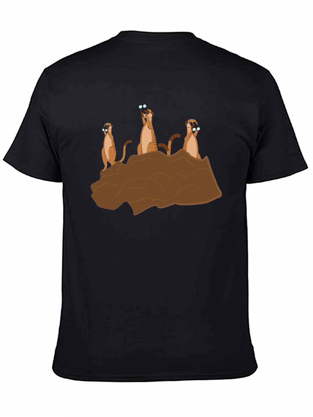 Meerkat Binoculars Graphic T-Shirt - Black Cotton Tee
